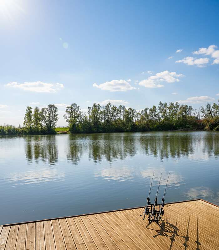 Fishing pontoon swim Golden Carp Lake France