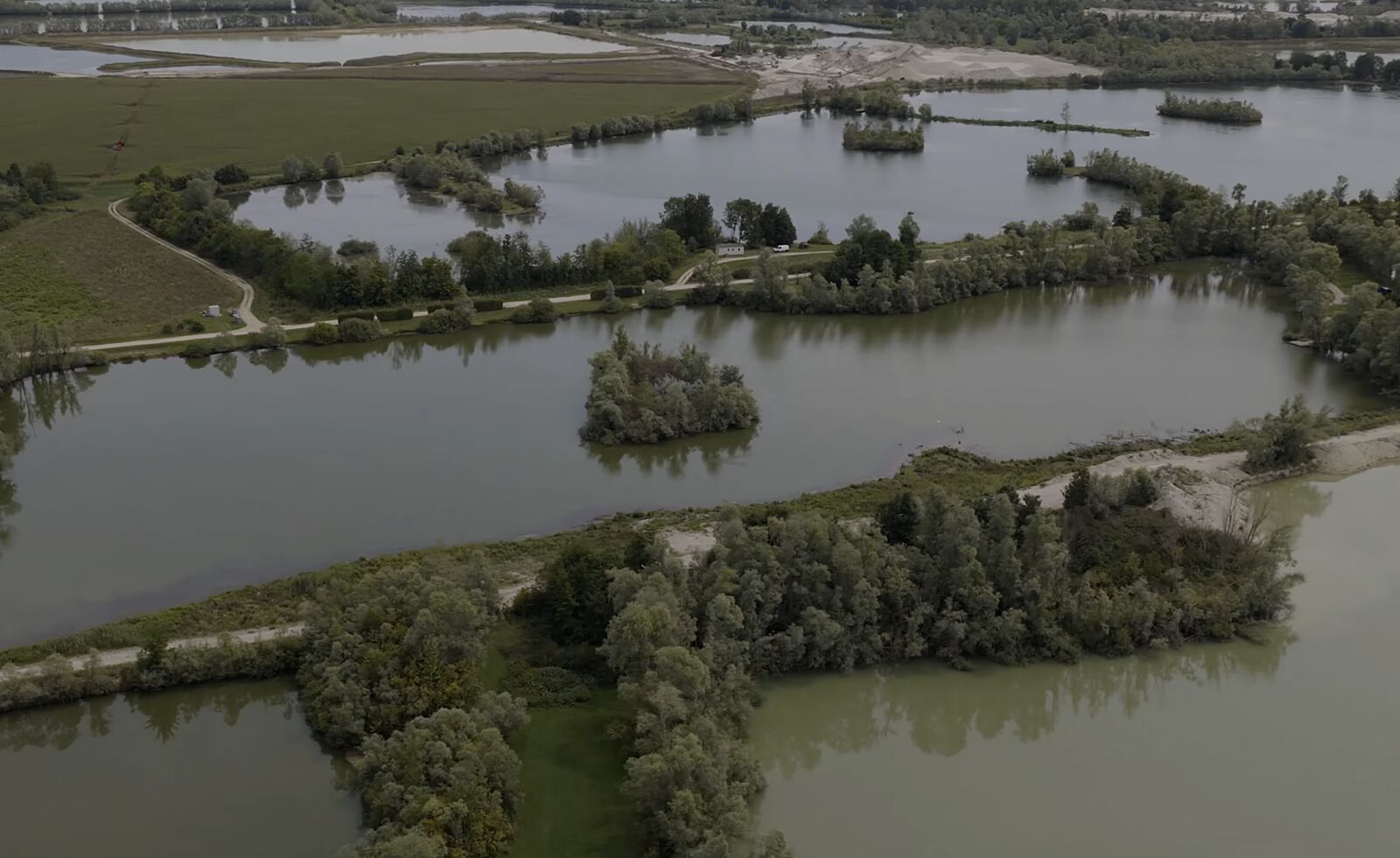 Areal view drone shot Robin Lake