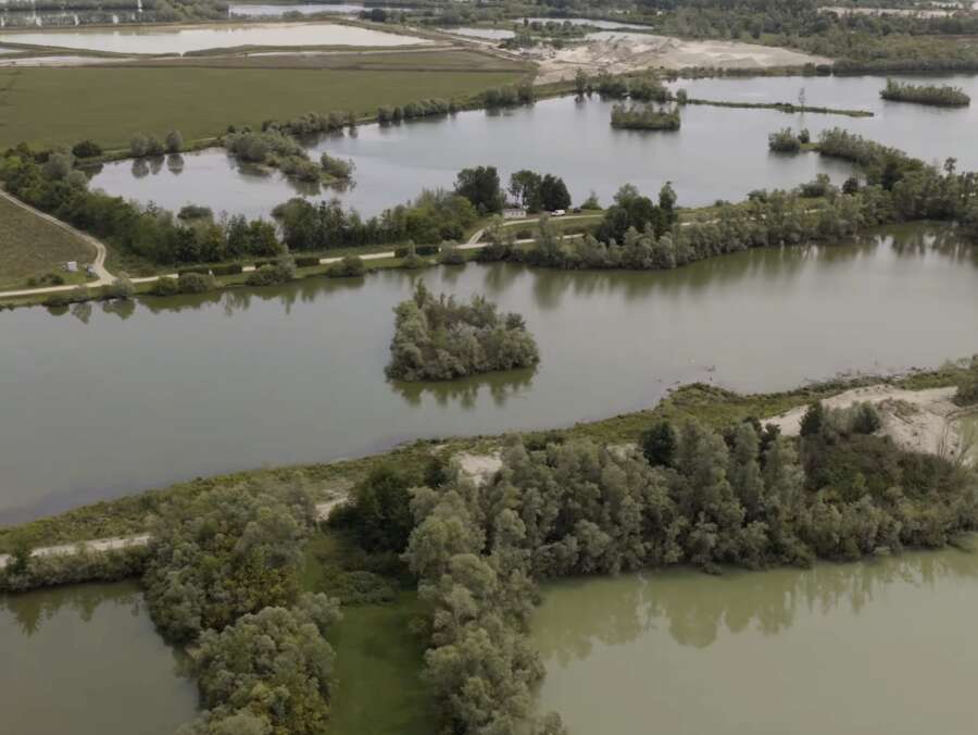 Areal view drone shot Robin Lake